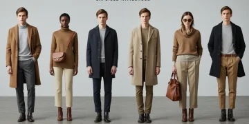 Stylish individuals demonstrating versatile capsule wardrobe outfits for all 2025 seasons