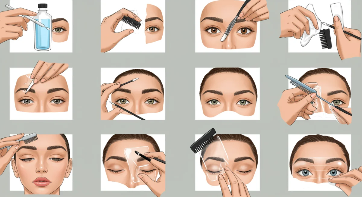 Step-by-step brow lamination application process