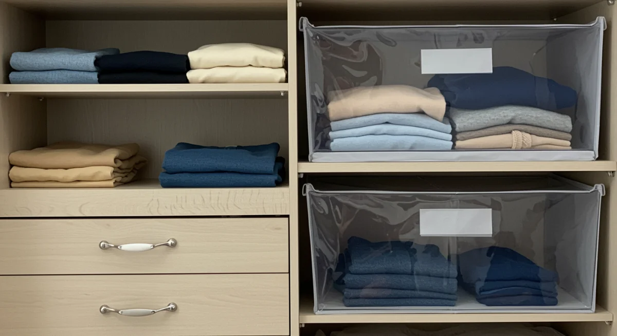 Organized capsule wardrobe with high-quality basics