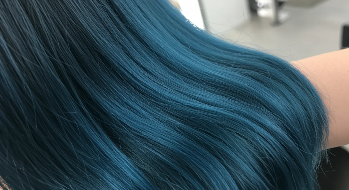 Close-up of Deep Ocean Blue hair color, a bold trend for Summer 2025