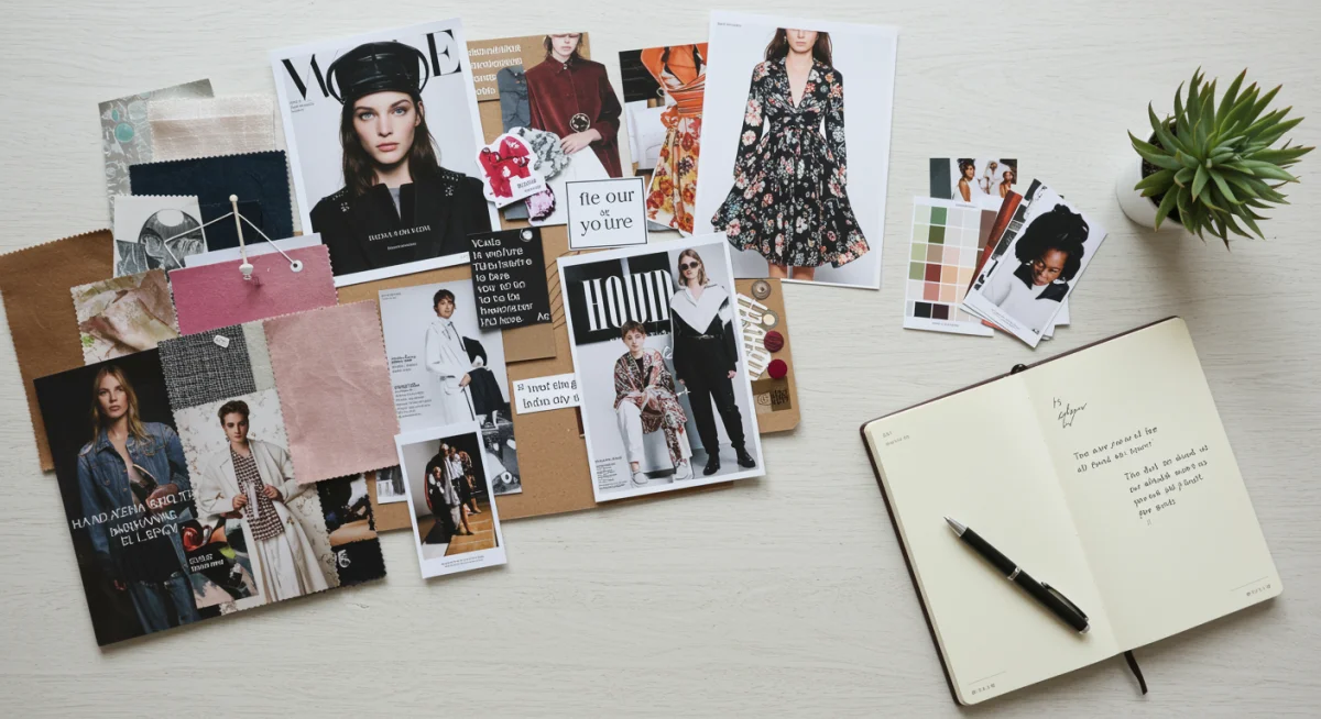 Fashion mood board for style exploration and aesthetic definition