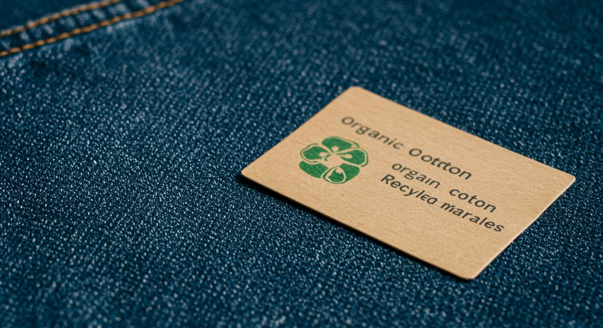 Organic cotton denim fabric texture close-up