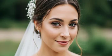 Radiant bride with flawless natural bridal makeup for 2025 wedding