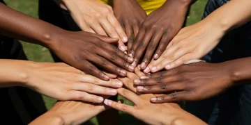 Diverse hands showing different skin undertones for foundation matching.