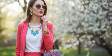 Woman showcasing spring 2025 accessory trends
