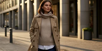 Woman in stylish layered outfit for varied 2025 climates
