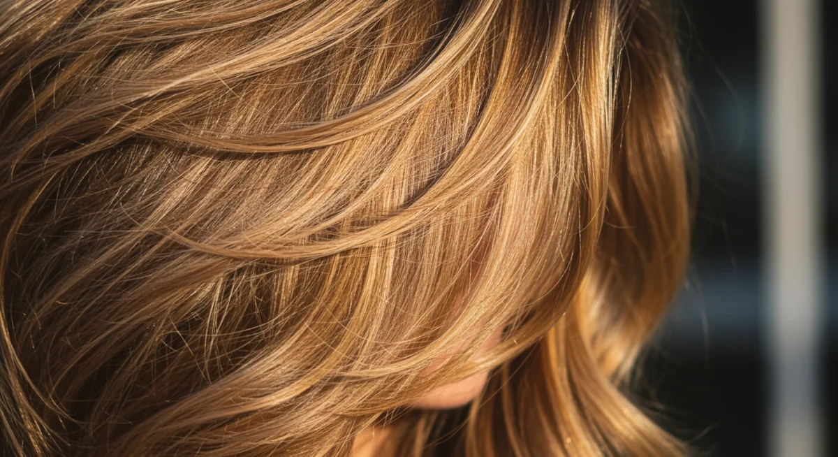 Sun-kissed summer balayage on flowing, healthy hair.
