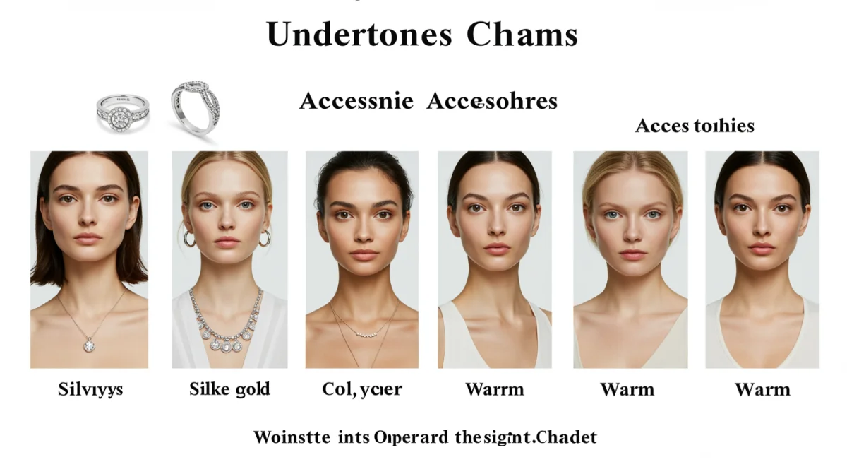 Chart showing jewelry and clothing colors for different skin undertones.