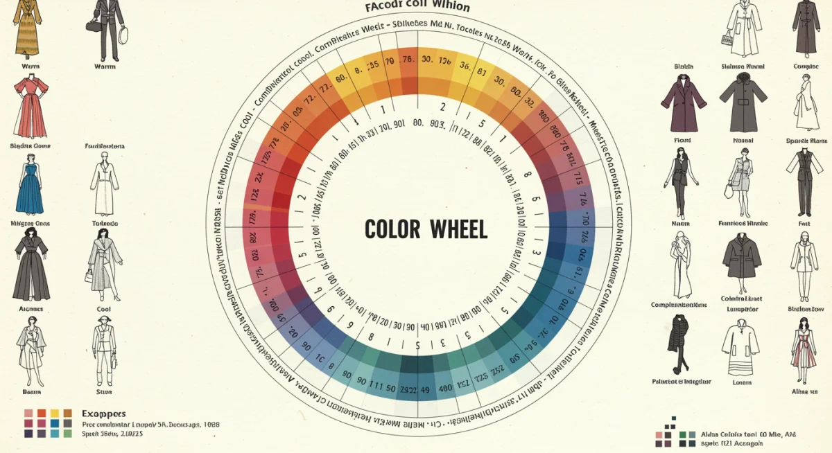 Fashion color wheel illustrating warm, cool, and neutral tones