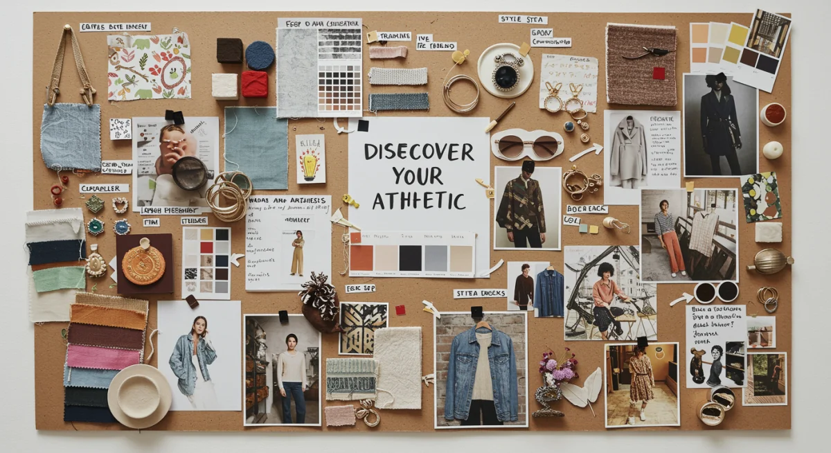 Visual mood board for defining personal fashion aesthetic
