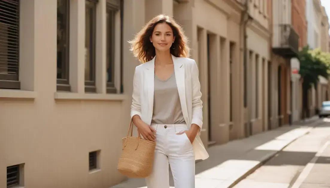 white jeans outfits with relaxed summer tailoring — style