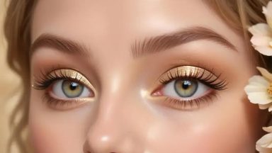 Gilded eye makeup tutorial for spring events: glow tips